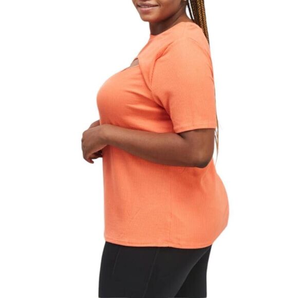 AVA & VIV CORAL/ORANGE CUT OUT TOP SZ.4X NWT. - Picture 2 of 8